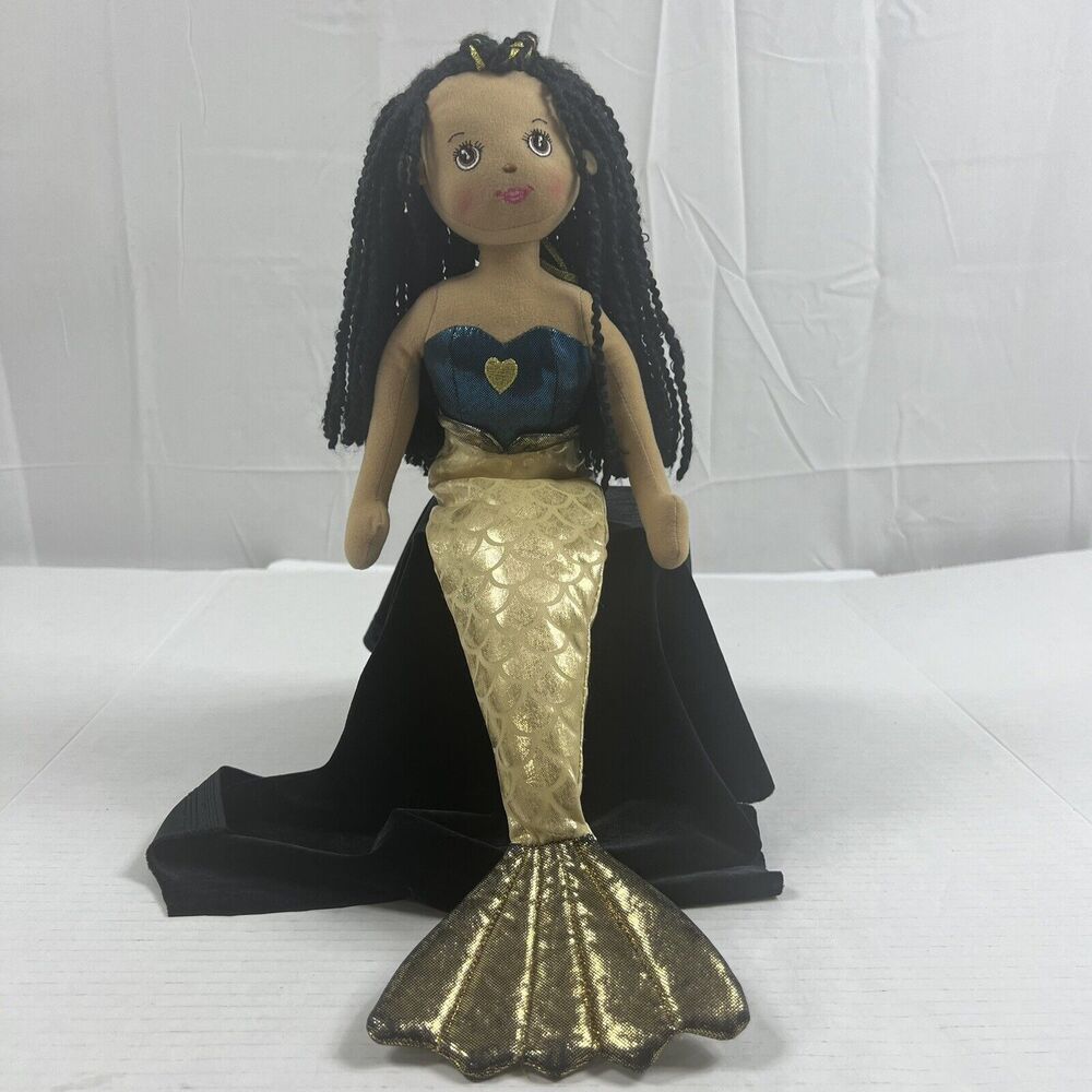 Ganz 18" Shimmer Cove Mermaid- Nevis Cute Braided Hair Plushie And Soft Lovey